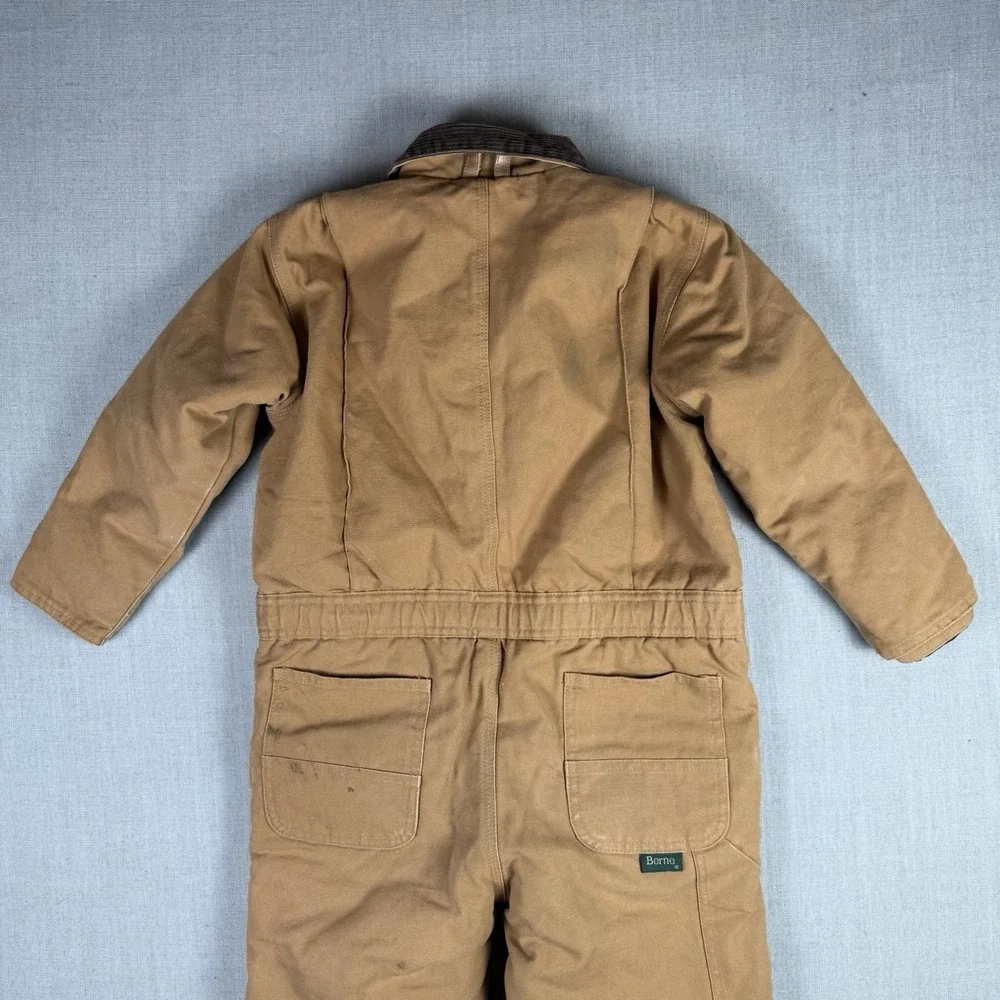 Berne Insulated Coveralls Youth Size Small  6-8 Workwear Duck Canvas Camel Brown
